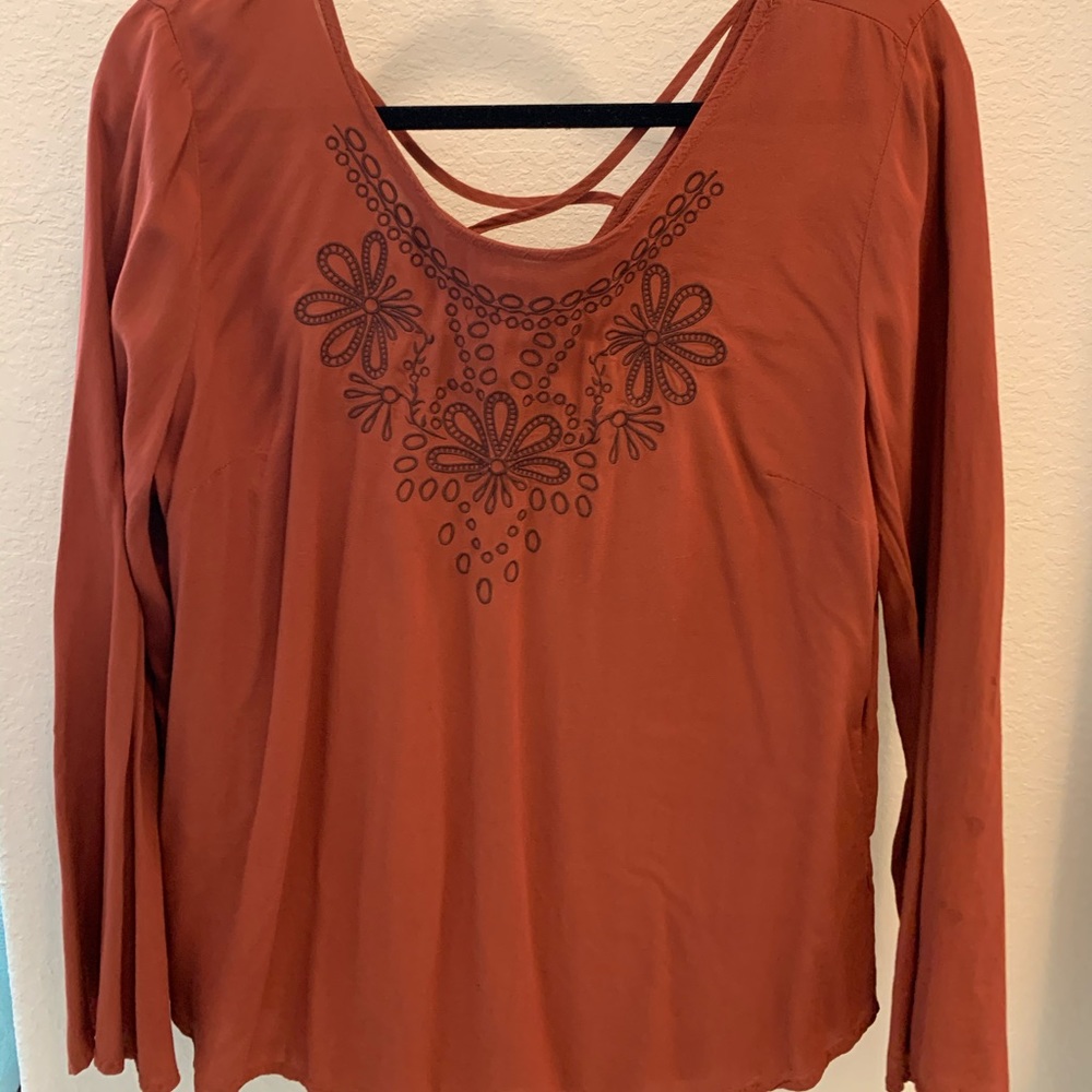 Orange size large blouse